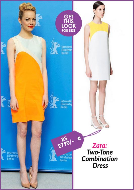 Get This Look for Less: Emma Stone&#8217;s Two-Tone Dress