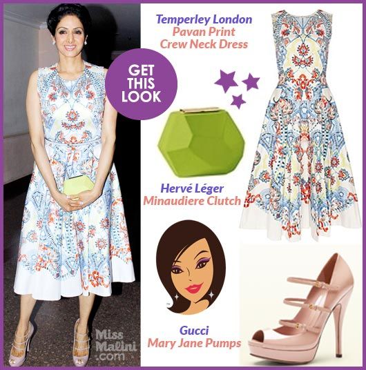 Get This Look: Sridevi In Temperley London, Gucci and Hervé Léger