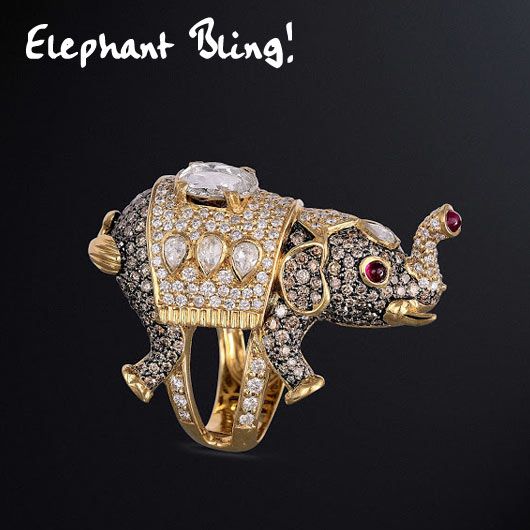 Gehna Jewellers elephant motif ring