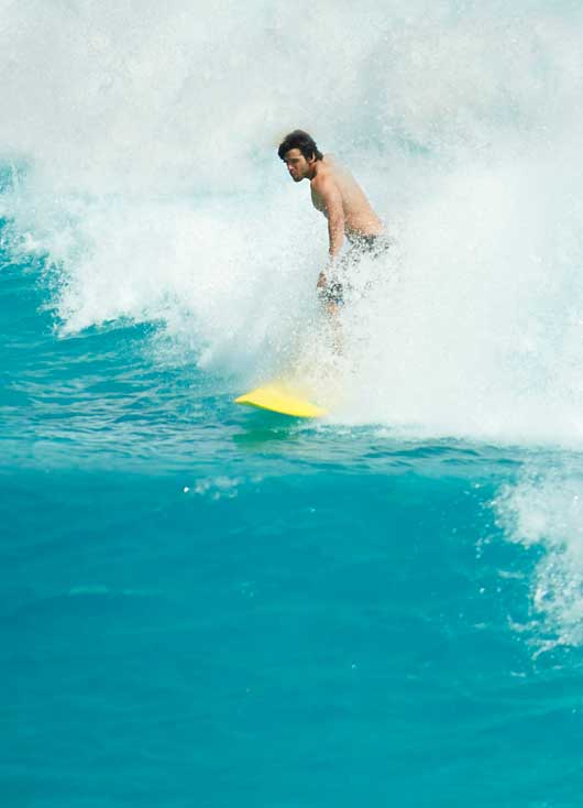 Girish Kumar on the surfboard