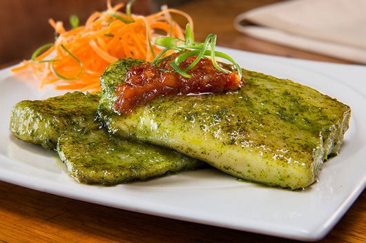 Herb crusted fish with sweet chilli sambal
