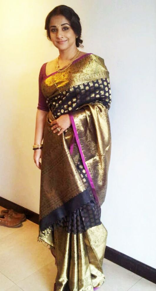 Gaurang Shah Creates Gorgeous Golden Saree For Vidya Balan