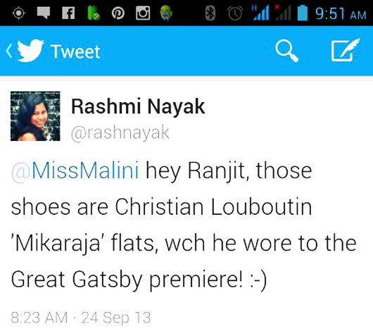 Rashmi Nayak's tweet