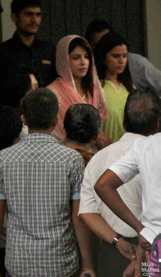 Spotted: Actress Priyanka Chopra at a Shok Sabha for Her Father
