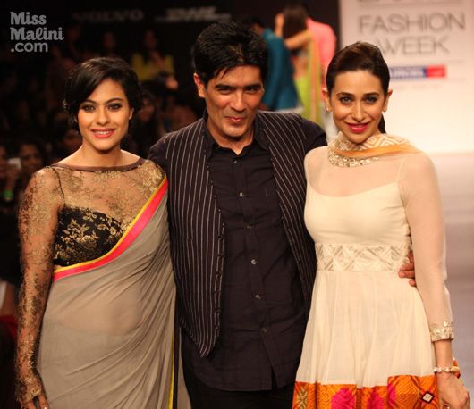 Kajol, Manish Malhotra and Karisma Kapoor