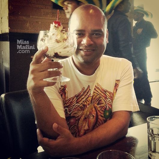 Ranjit with his Dessert
