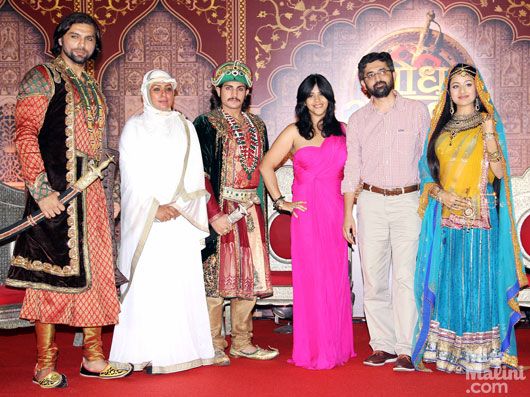 Ekta Kapoor with the cast of Jodha-Akbar