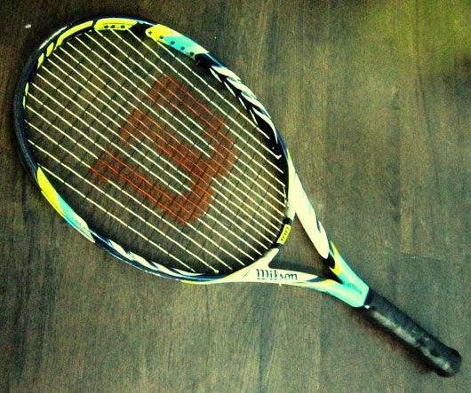 The racquet donated by Sania Mirza
