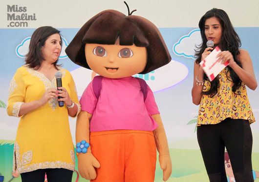 Farah Khan with Dora The Explorer