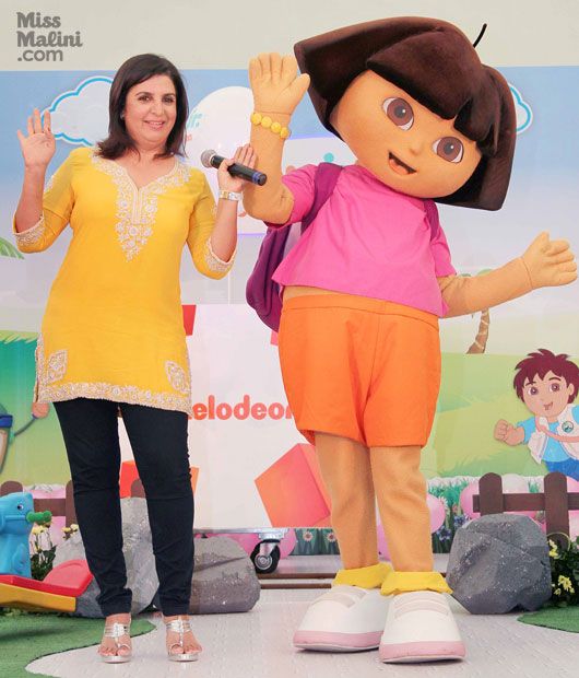 Farah Khan with Dora The Explorer