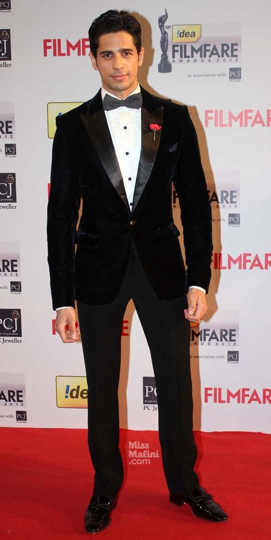 Sidharth Malhotra at the 58th Annual Filmfare Awards (Photo courtesy | Yogen Shah)