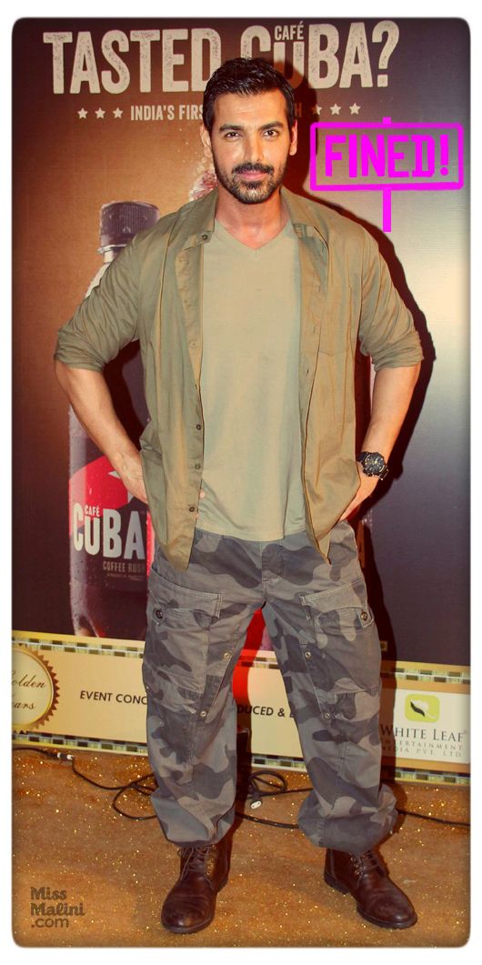FINED! John Abraham’s Camouflage Look