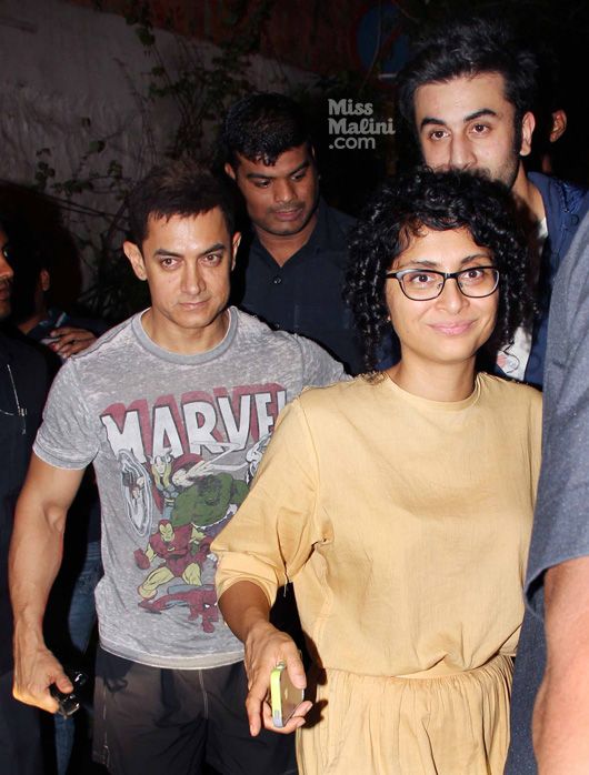 Aamir Khan, Kiran Rao, Ranbir Kapoor &#038; Katrina Kaif Spotted at Olive Bandra