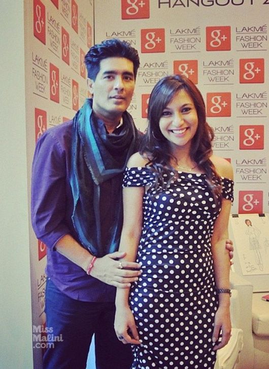 In polka dotted Guess dress with Manish Malhotra