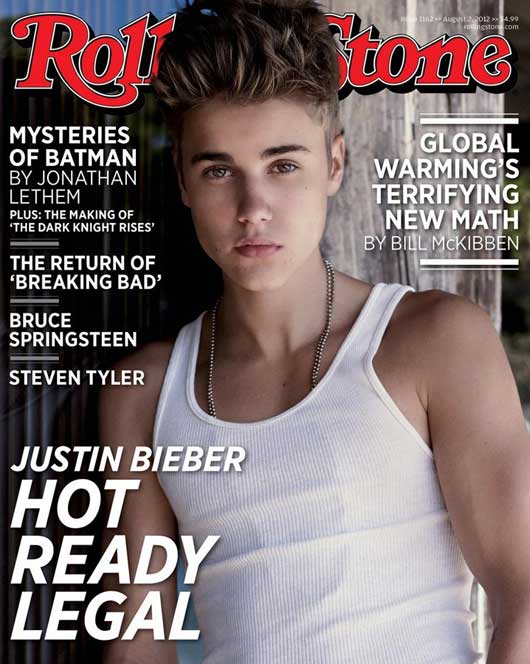 Justin on the cover of Rolling Stone