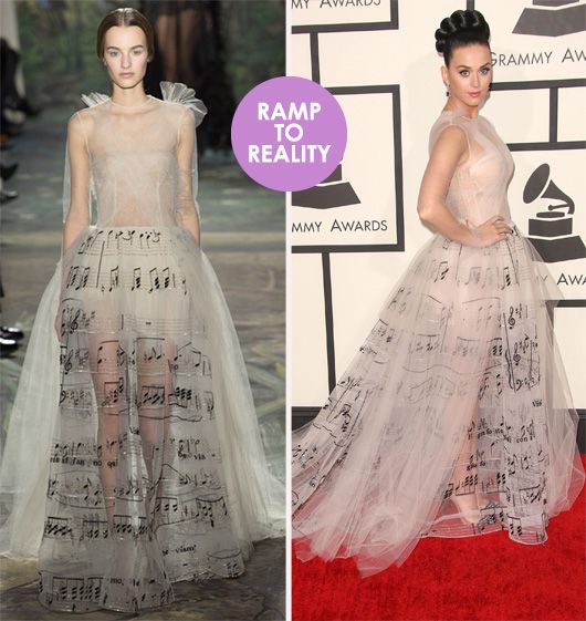 Ramp to Reality: Katy Perry’s Musical Print Gown