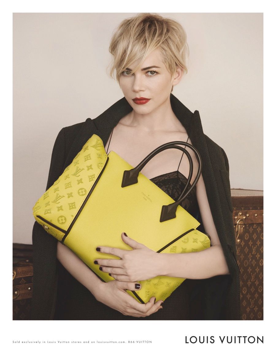 Louis Vuitton's Autumn/Winter 2013 print ad featuring Michelle Williams and the 'W' tote (Photo courtesy | Louis Vuitton)