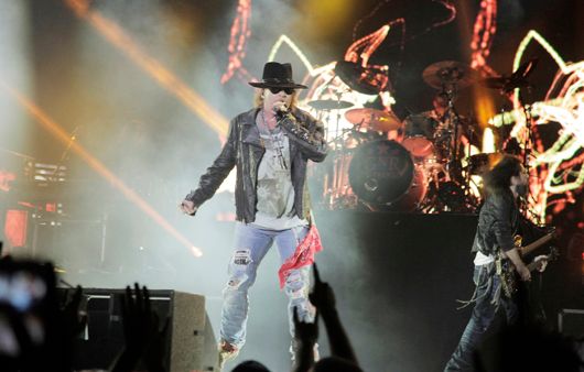Axl Rose performs live at the Guns 'N' Roses concert in Mumbai