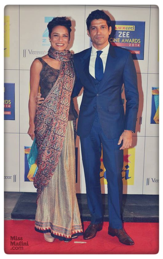 Adhuna and Farhan Akhtar at the 2014 Zee Cine Awards