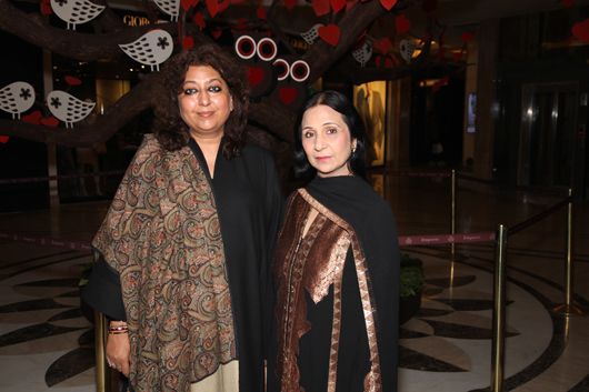 Madhu Jain with Leena Singh at the Tree Of Love installation