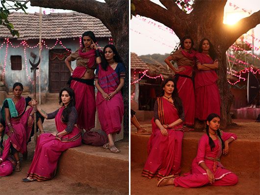 On the sets of Gulaab Gang | Photo courtesy: Vogue.in