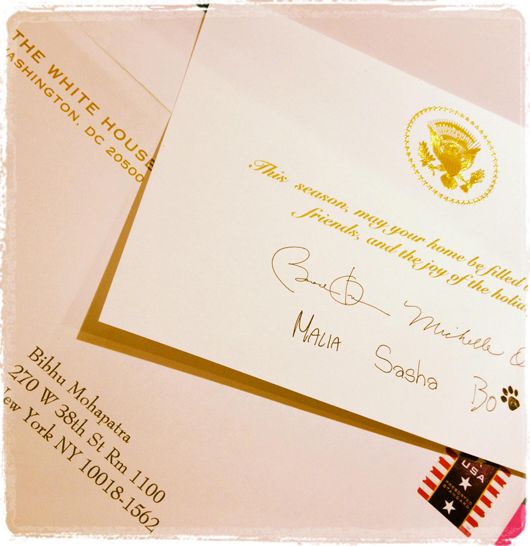 Guess Which Indian Designer Gets a Holiday Greeting from the Obamas?