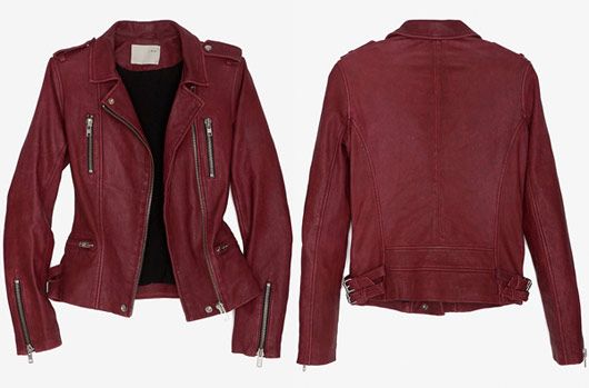 Iro Intermix Biker Red Leather Jacket