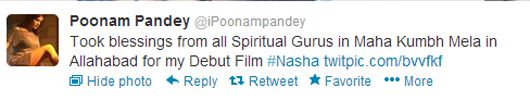 Poonam Pandey's tweet