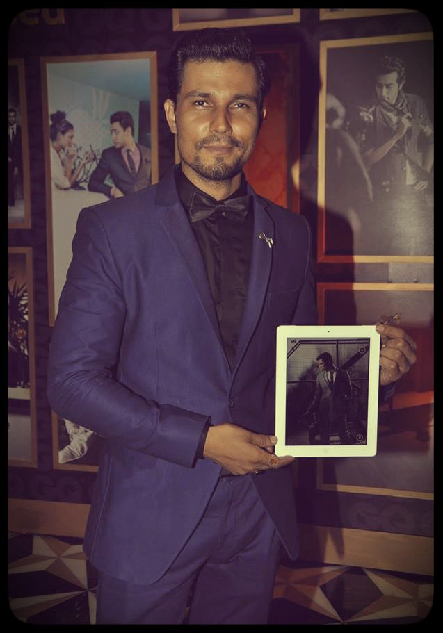 Randeep Hooda in Rajat Tangri S/R'13 at the 2013 GQ Best Dressed Party (Photo courtesy | Rajat Tangri/GQ India)