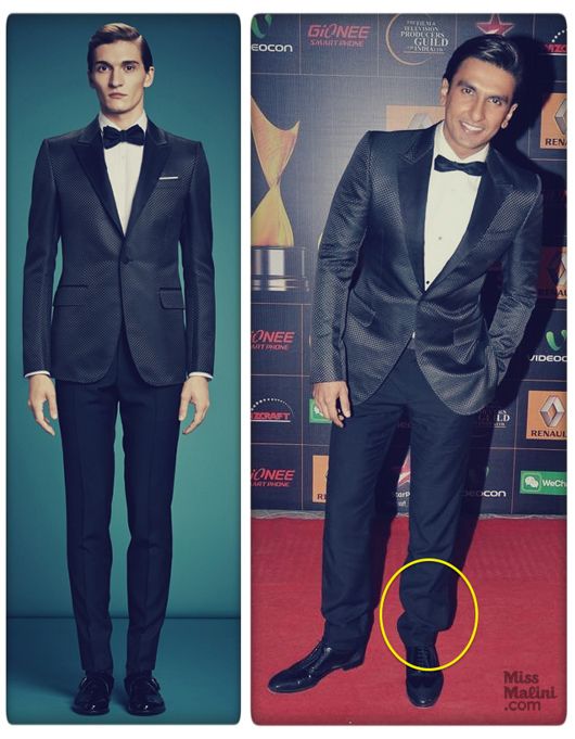 Ranveer Singh in Gucci Pre-Fall'13 at the 9th Renault Star Guild Awards held in Mumbai on January 16, 2014