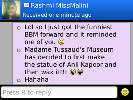 Rashmi's BBM message