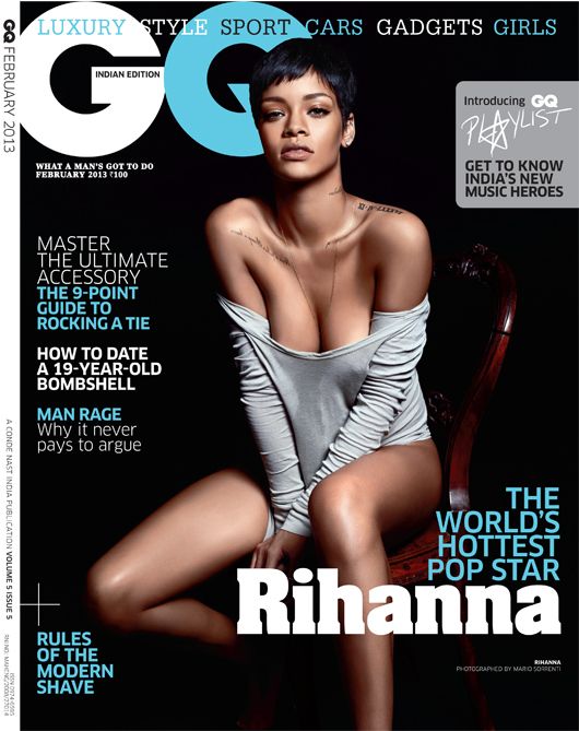 Rihanna on the cover of GQ February 2013