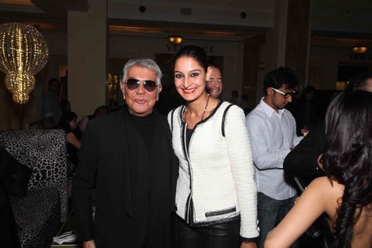 Roberto Cavalli & Pia Singh at the launch of the Roberto Cavalli flagship store at Delhi on December 8, 2012
