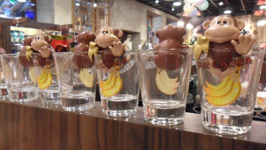 Shot glasses with a monkey on it