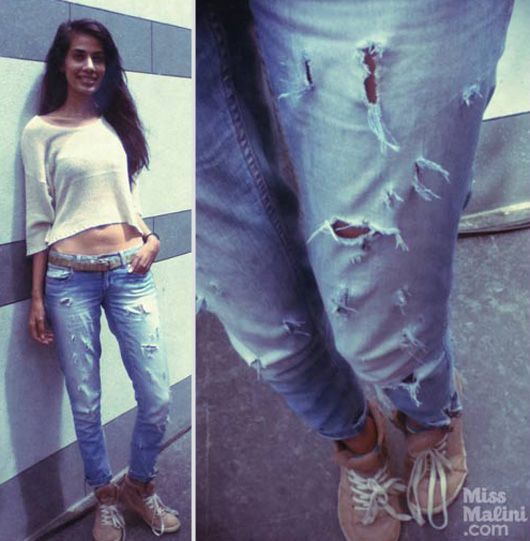 Sony Kaur in her self ripped grunge denims