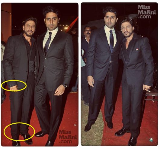 Abhishek Bachchan and Shah Rukh Khan at the Umang 2014 show on January 18, 2014