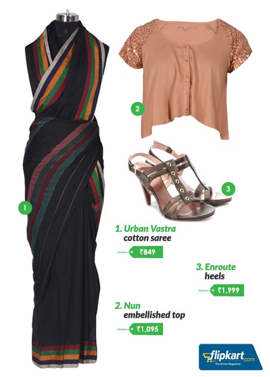 Shirting The Saree: With an embellished top