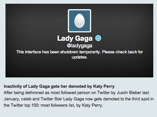 Lady Gaga Gets Twitter Demoted