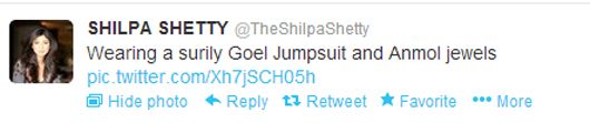 Shilpa Shetty's tweet