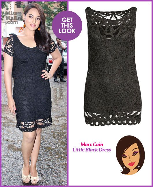 Get This Look: Sonakshi Sinha in Black Lacy Marc Cain