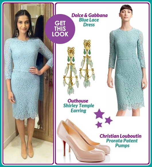 Get This Look: Sonam Kapoor in Icy Blue Lace Dolce &#038; Gabbana