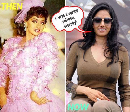 Sridevi, then and now