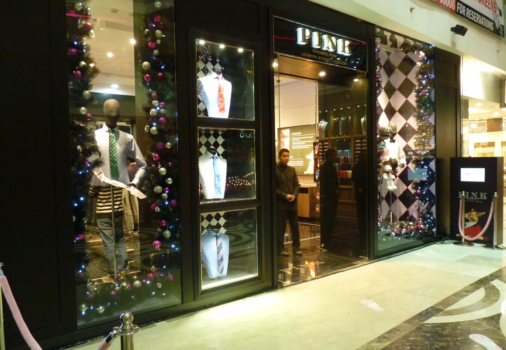 Outside view of the Thomas Pink store in Ambience Mall