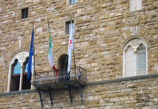 Flags in Piazza della Signoria