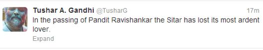 Tushar Gandhi's tweet