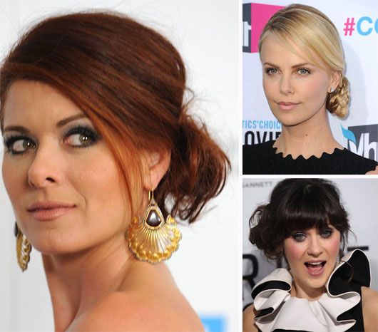 Debra Messing, Zooey Deschanel and Charlize Theron love the sidebun
