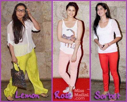 Katrina, Rani or Parineeti – Who Wore Colourful Bottoms Best?
