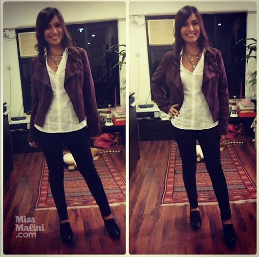 Get This Look: MissMalini’s Rock Chic Look In Marks And Spencer