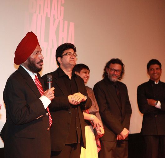 Milkha Singh, Prasoon Joshi, Rakeysh Omprakash Mehra and Farhan Akhtar