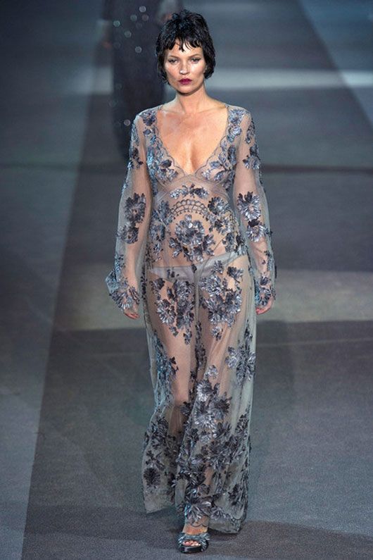 Kate Moss Returns to the Catwalk in a Sheer Number